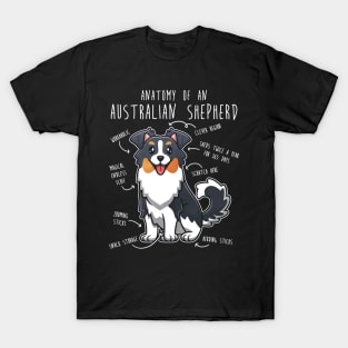 Australian Shepherd Anatomy Tri Color T-Shirt